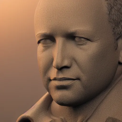 Image similar to Statue of Alex Jones, highly detailed, octane render, 4k, soft light, studio photograph