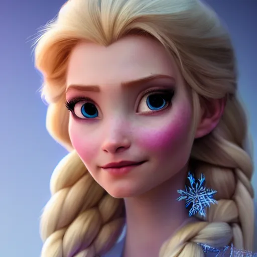 Image similar to elsa from frozen, hyper realistic, hyper detailed, digital art, trending in artstation, cinematic lighting, studio quality, smooth render, unreal engine 5 rendered, octane rendered, art style by klimt and nixeu and ian sprigger and wlop and krenz cushart