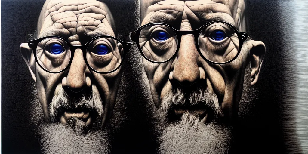 Image similar to ethos of ego. mythos of id. by chuck close, hyperrealistic photorealism acrylic on canvas