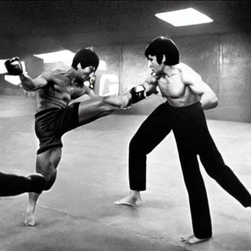 Prompt: Bruce Lee in the UFC,