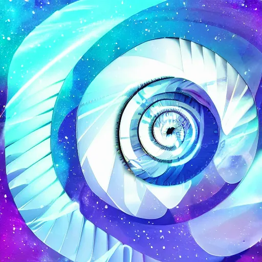 Prompt: time spiral with space background, art station