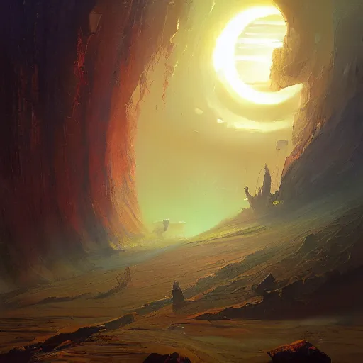 Image similar to a painting of the eyes of the sun by marc simonetti, high detail, trending on artstation