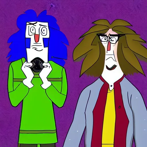 Prompt: weird al in the art style of the regular show