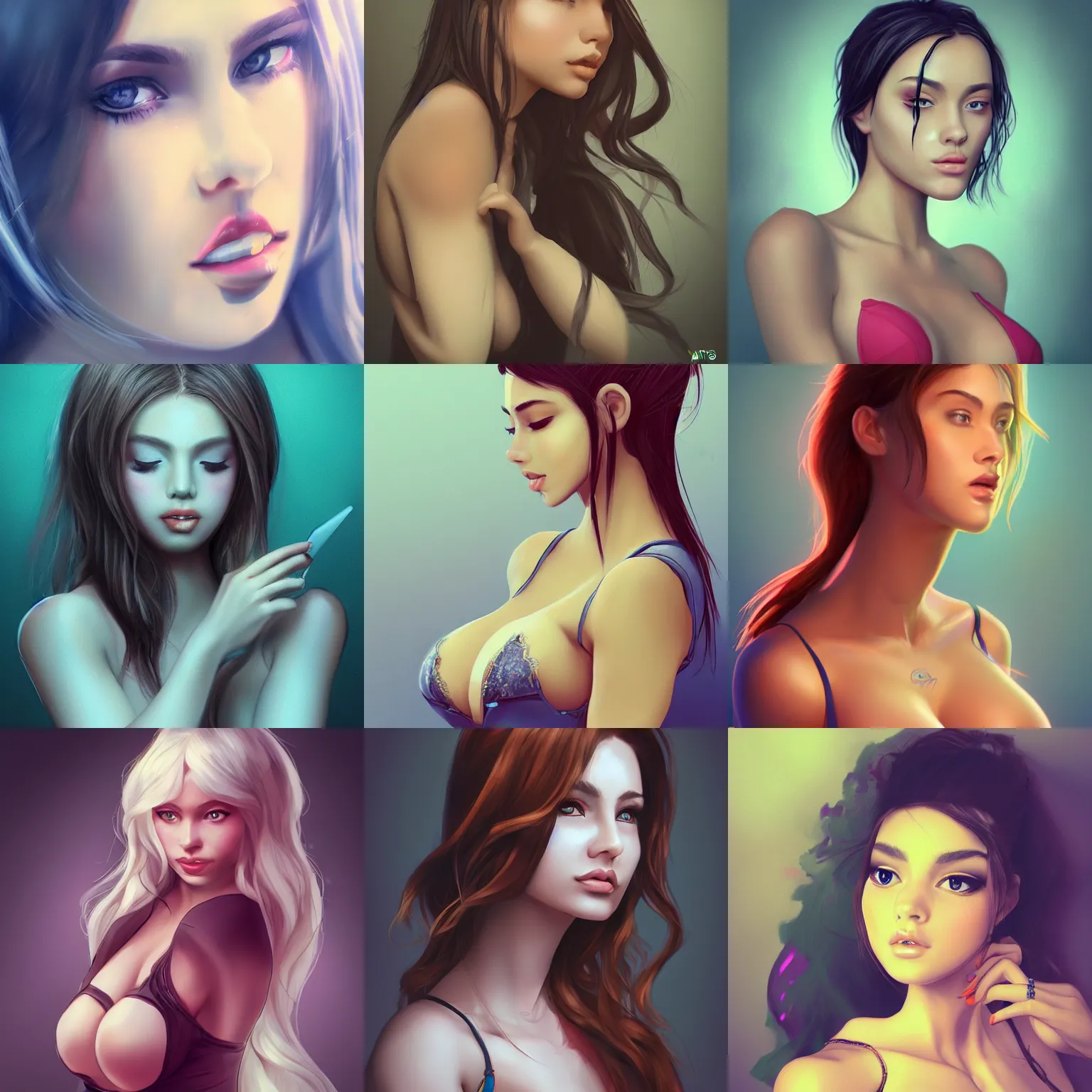 Prompt: a beautiful picture of a girl from instagram by Nick Silva, cleavage, trending on artstation, 8k