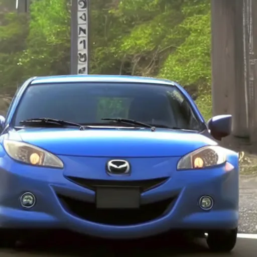 Image similar to blue grey Mazda Mazdaspeed3 2008 generation 1 in Fast and Furious Tokyo Drift screen cap still