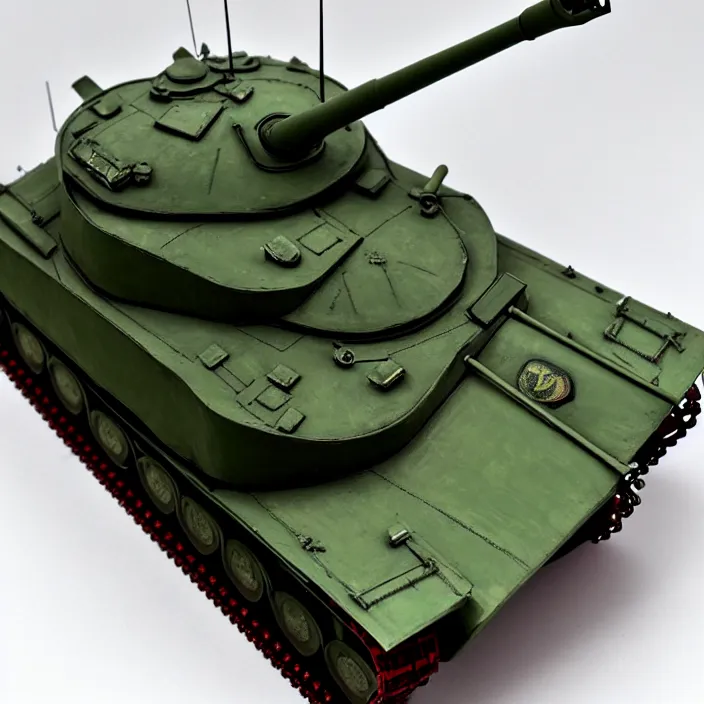 Prompt: photograph of a real-life IS-2 Heavy tank with Pink armour. Extremely detailed. 8k