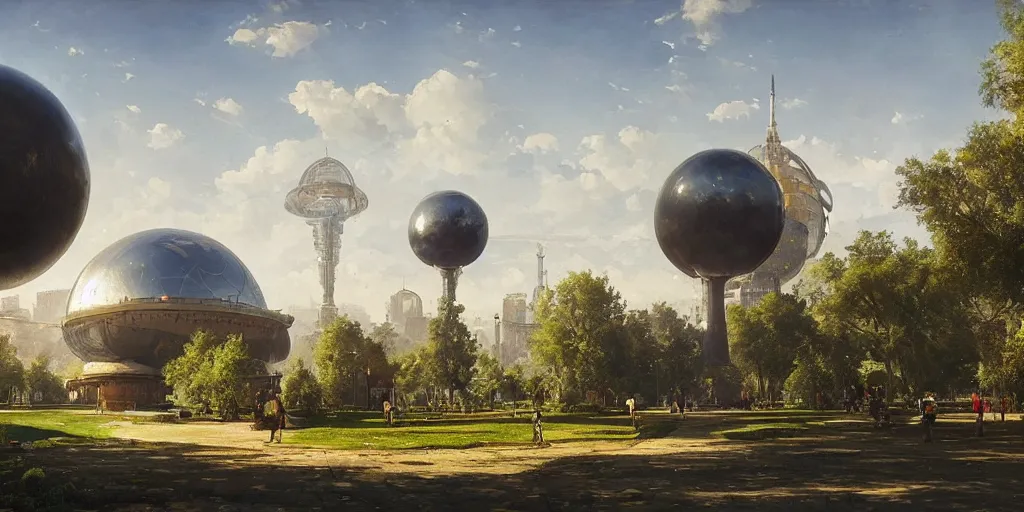 Earthbased.soul on X: A big question for you…. what are those apparently  flying spheres in the sky of our Solarpunk city? #Solarpunk #worldbuilding   / X