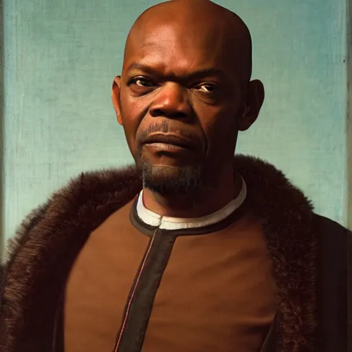 Prompt: a renaissance style portrait painting of Samuel L. Jackson