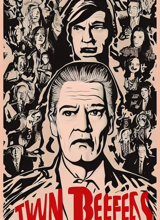 Image similar to twin peaks movie poster art by hector garrido