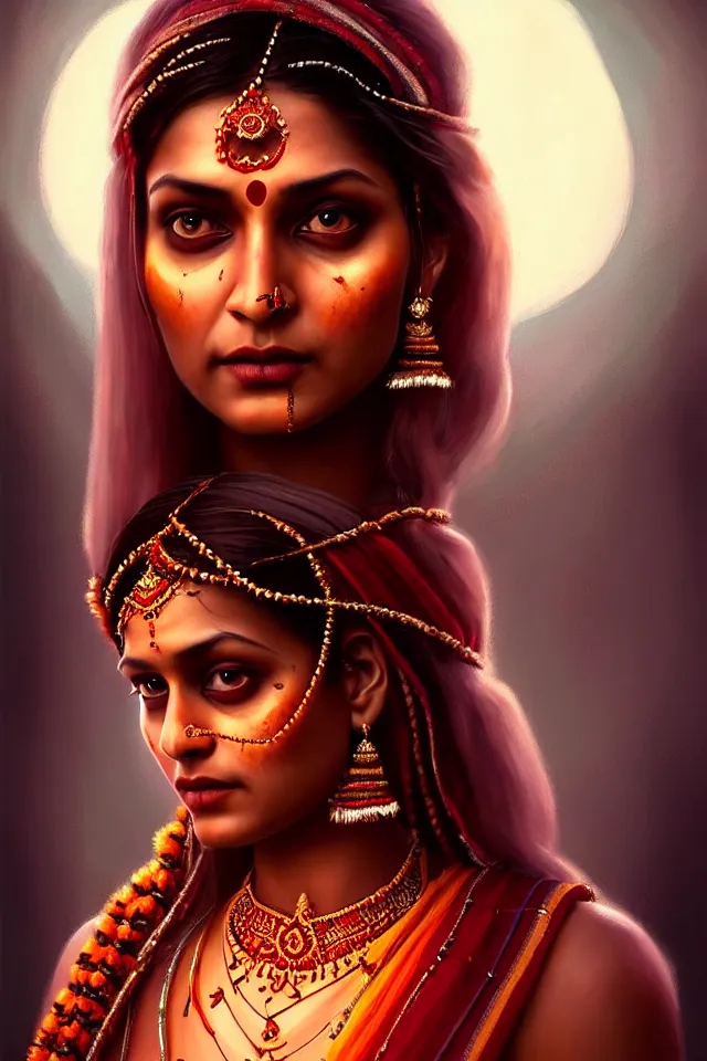 Prompt: epic professional digital art of beautiful indian 🧟♀👰♀, ambient lighting, painted, impressive, leesha hannigan, wayne haag, reyna rochin, perfect face, symmetrical, best on artstation, cgsociety, wlop, pixiv, stunning, gorgeous, much wow, cinematic, masterpiece