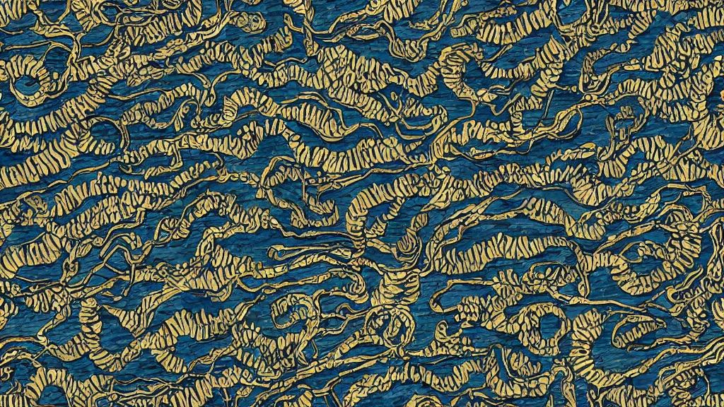 Prompt: seamless bone pattern in the style of van gogh, eerie, dark, crowded, scary, foggy, artstation, digital art.