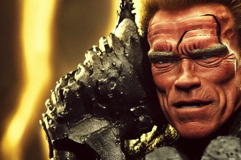 Prompt: arnold schwarzenegger as an elden ring boss