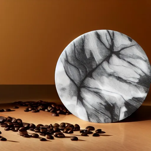 Image similar to a pestel shaded marble sculpture of leaf textured coffee cup by Zaha Hadid , 3d architecture, masterpiece