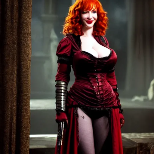 Prompt: full body photo of a christina hendricks as a vampire warrior, highly detailed, 8k, award winning