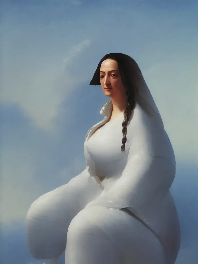 Image similar to minimalist symmetrical futuristic zaha hadid android portrait painting by ivan aivazovsky