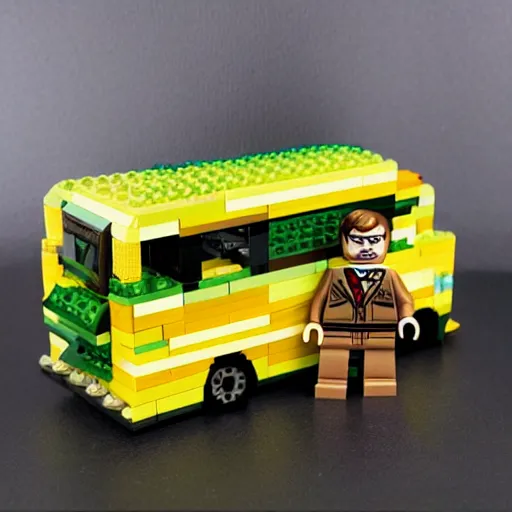 Image similar to breaking bad van and Walter White and Jesse pinkman as a lego set