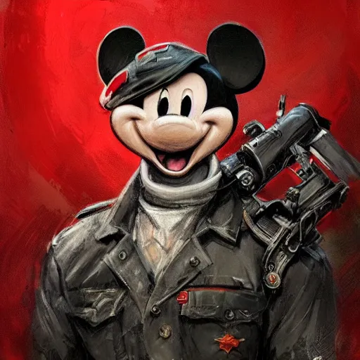 Prompt: portrait of a communist leader mickey mouse, epic, tragic, military art, fantasy, dieselpunk, hd shot, digital portrait, beautiful, artstation, comic style, by artgerm, guy denning, jakub rozalski, magali villeneuve and charlie bowater