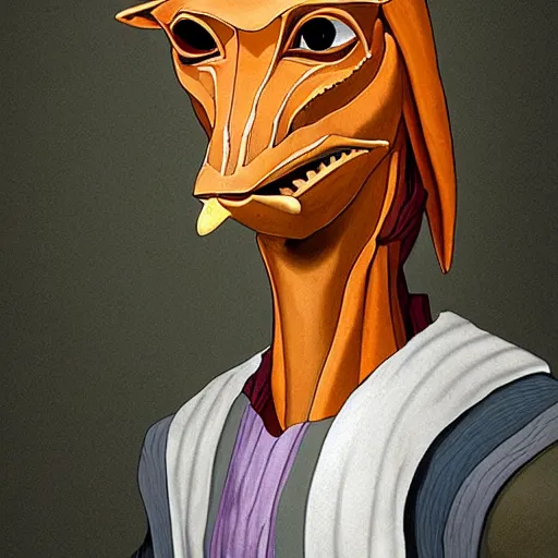 Image similar to a shakespearian jar jar binks