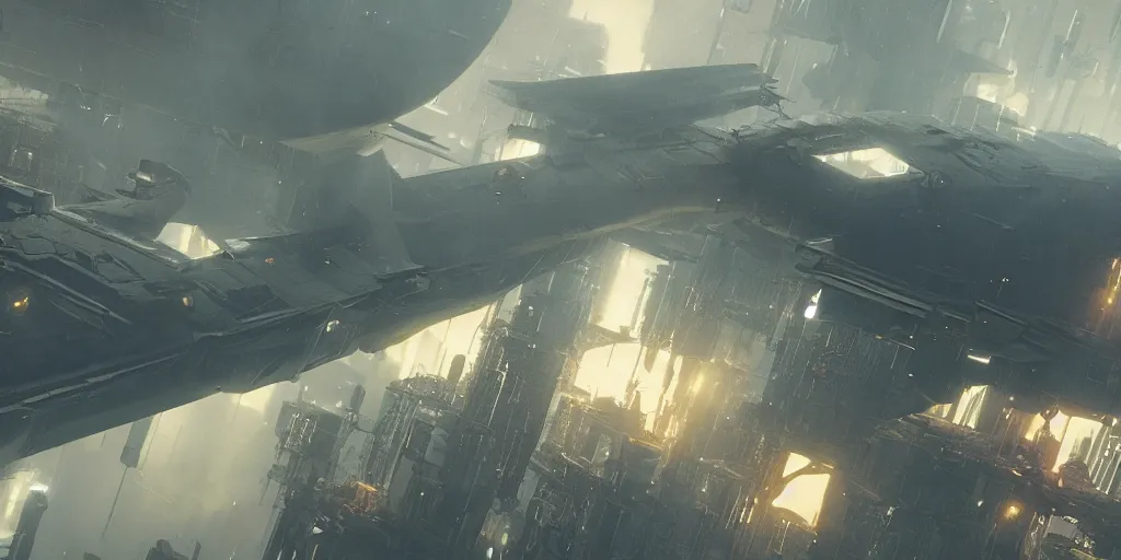 Image similar to screenshot from a renaissance airship cyberpunk cinematic masterpiece, first person shooter, fps, cinematography, photo, photography, 4 k, by greg rutkowski, roger deakins