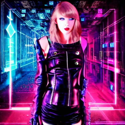 Image similar to Taylor swift cyberpunk album cover