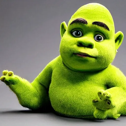 Prompt: a stuffed animal based on shrek