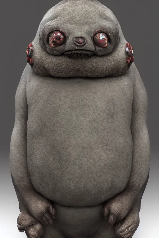 Prompt: anthropomorphic tardigrade, high detail, symmetrical, anatomically accurate, octane render,