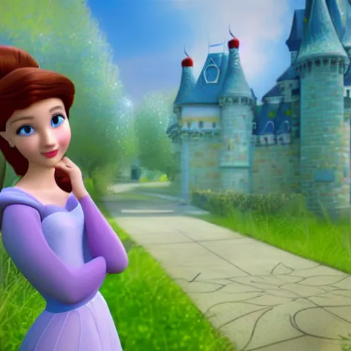 Prompt: a disney princess 3d cgi