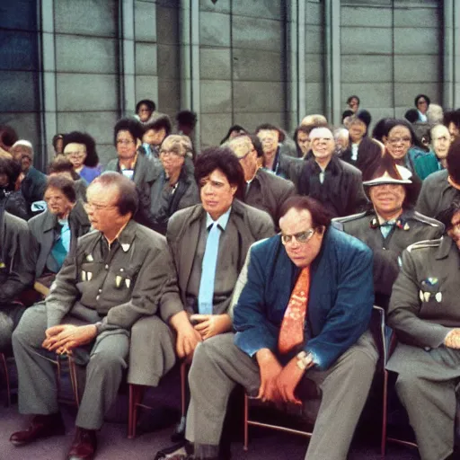 Image similar to colored photo of george costanza as a leader in the ccp, 1 9 7 5 photo, 3 5 mm film, by steve mccurry