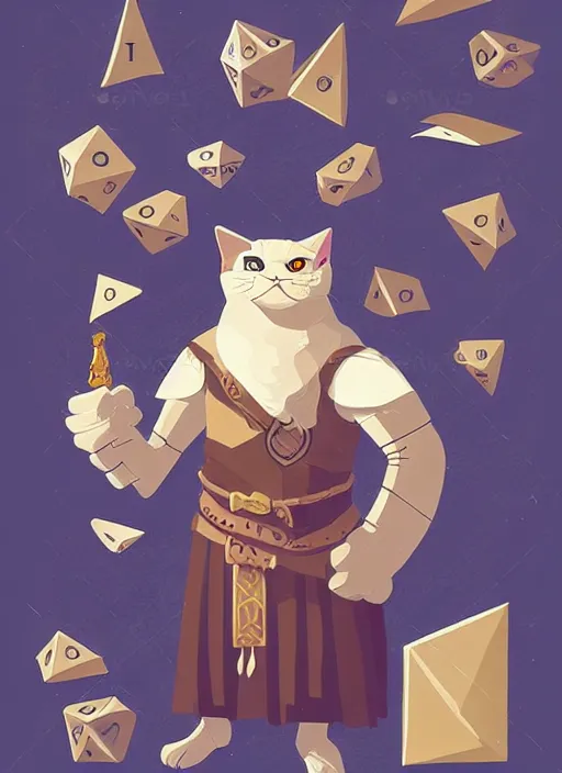 Image similar to powerful wizard cat playing dungeons and dragons, character design white background, by simon kennedy, studio muti