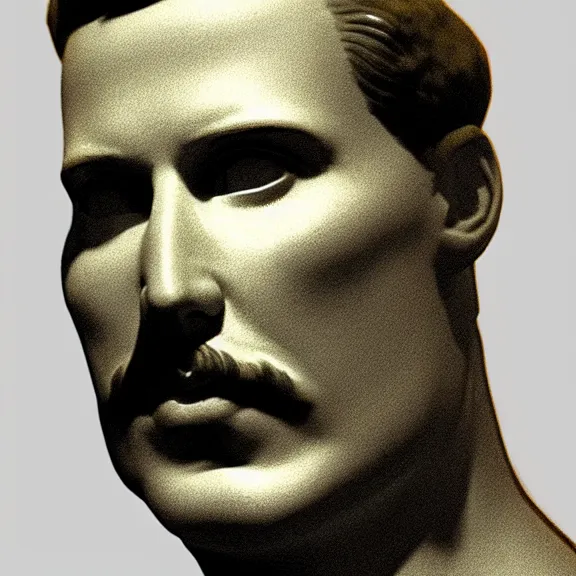 Prompt: portrait of a beautiful Classic bust of Freddy Mercury