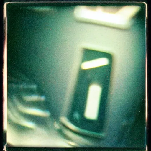 Image similar to Alien caught on camera basement polaroid photo 90s out of focus