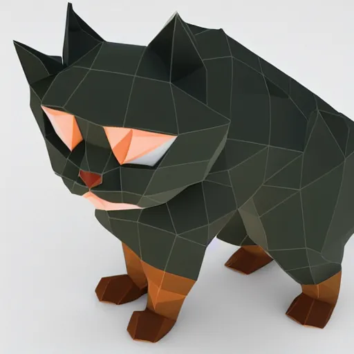 Prompt: a cute low poly cell shaded 3 d cat