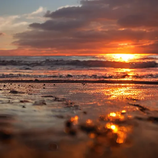 Image similar to tide pool filled sea creatures at sunset