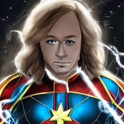 Image similar to shaggy as captain marvel, artstation hall of fame gallery, editors choice, #1 digital painting of all time, most beautiful image ever created, emotionally evocative, greatest art ever made, lifetime achievement magnum opus masterpiece, the most amazing breathtaking image with the deepest message ever painted, a thing of beauty beyond imagination or words