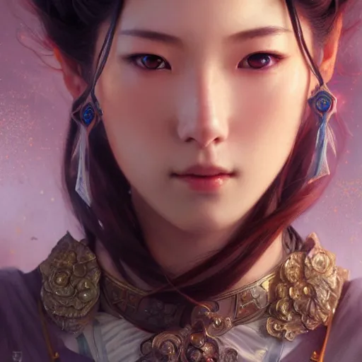 Image similar to beautiful nanao arai, closeup, d & d, fantasy, intricate, elegant, highly detailed, digital painting, artstation, concept art, matte, sharp focus, illustration, art by artgerm and greg rutkowski and alphonse mucha