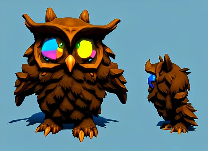 Prompt: owlbear, stylized stl fantasy miniature, 3 d render, activision blizzard style, hearthstone style