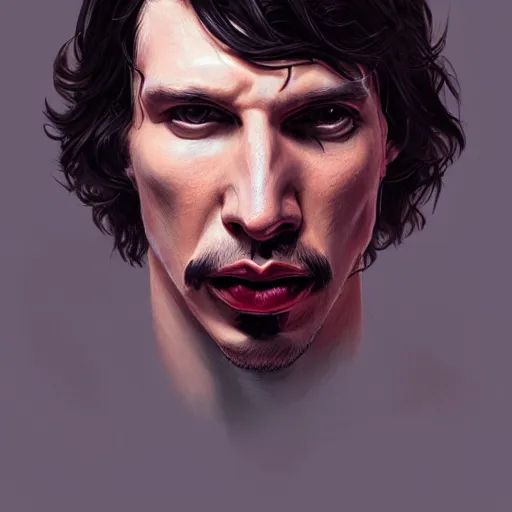 Image similar to portrait of Adam Driver as a Demogorgon, elegant, intricate, headshot, highly detailed, digital painting, artstation, concept art, sharp focus, illustration, art by artgerm and greg rutkowski and alphonse mucha