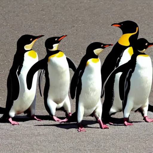 Prompt: penguins dressed as ninjas