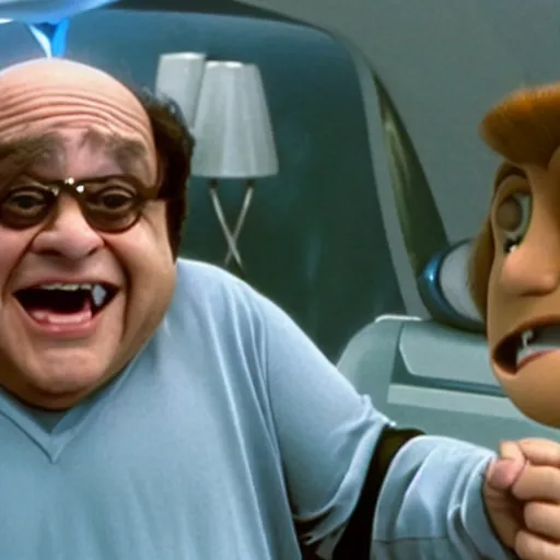 Image similar to A picture of Danny DeVito playing Spacely Sprocket in a live action The Jetsons Movie.