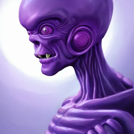 Image similar to purple alien, digital painting, ultradetailed, artstation, oil painting, ultradetailed, artstation