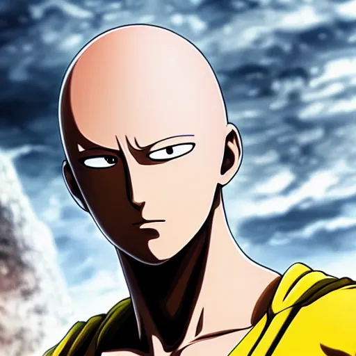 Prompt: Realistic one punch man, 4k, high detailed
