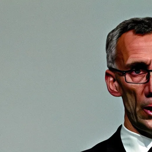 Prompt: Jens Stoltenberg in the style of Edvard Munch