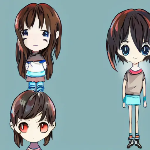 Prompt: stable diffusion ai as a human, anime style chibi