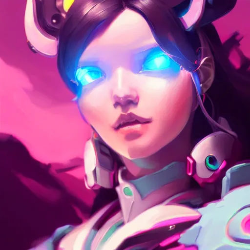 Prompt: a beautiful portrait of a beautiful dva, overwatch concept art by pete mohrbacher and guweiz and ilya kuvshinov, digital art, highly detailed, intricate, sharp focus, trending on artstation hq, deviantart, unreal engine 5, 4 k uhd image