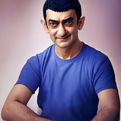 Prompt: a portrait of Aamir Khan by Martin Schoeller, photorealistic, global lighting