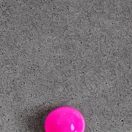 Prompt: a picture of a used piece of pink bubblegum sitting on a white tile floor. realistic, detailed, 4k, award winning photography, bokeh, depth of field, dramatic lighting