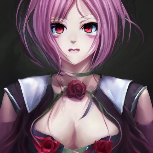 Image similar to a female anime necromancer digital illustration beautiful, high resolution, photorealistic