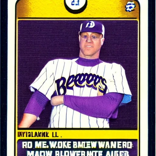 Prompt: Thanos rookie baseball card for the Milwaukee Brewers,