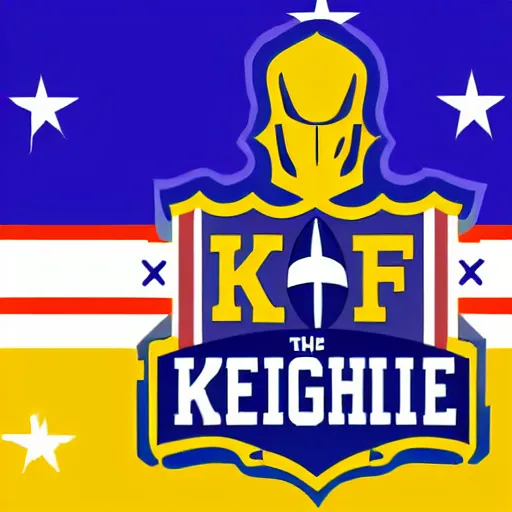 Prompt: A knight in the style of an NFL Logo