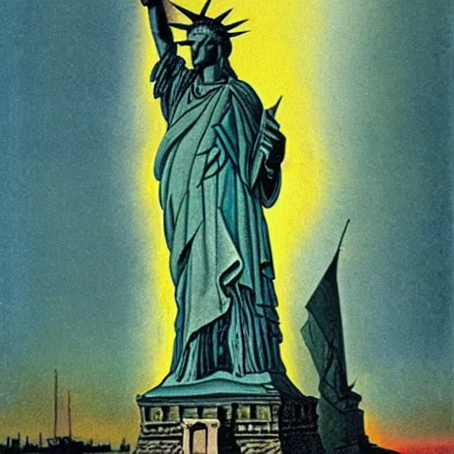 Image similar to the statue of liberty by dali